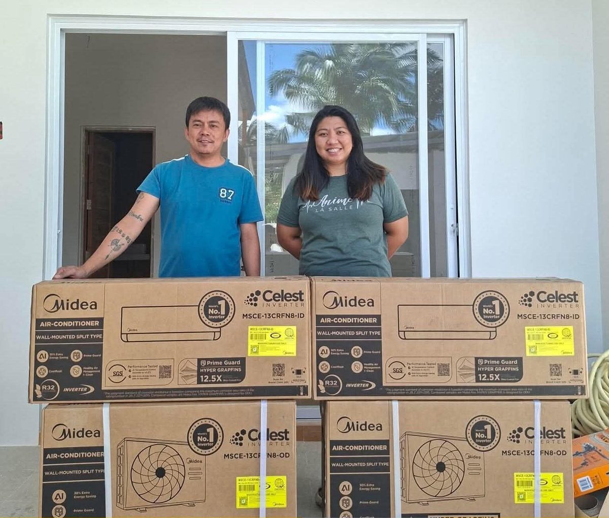 Four Midea Celest units delivered to a newly built home
