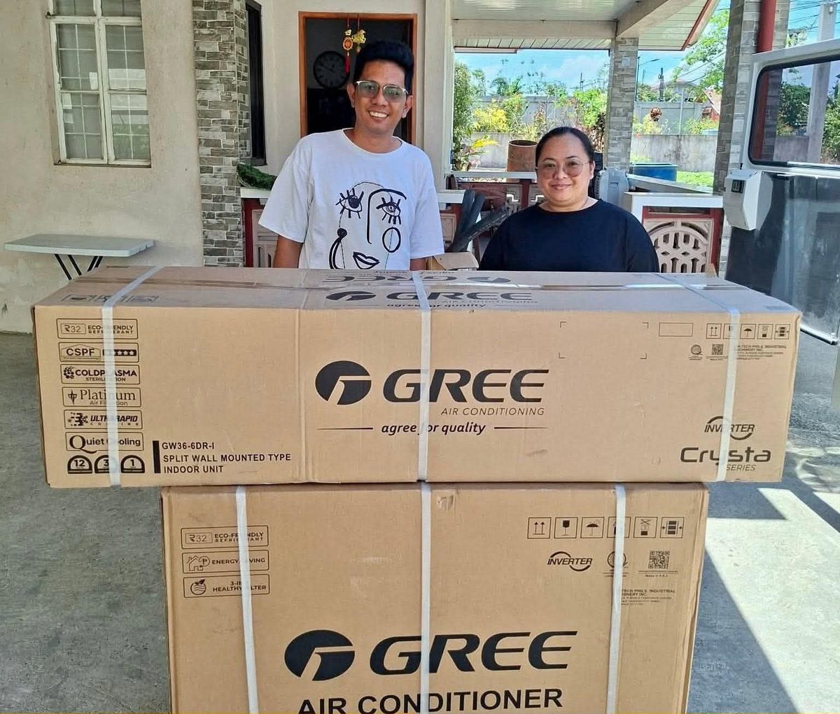 GREE Crysta units delivered to a customer at home